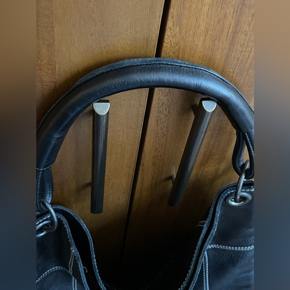 Bottega Veneta, Vintage Black w/white stitching Deerskin Leather Hobo bag - Picture 5 of 14